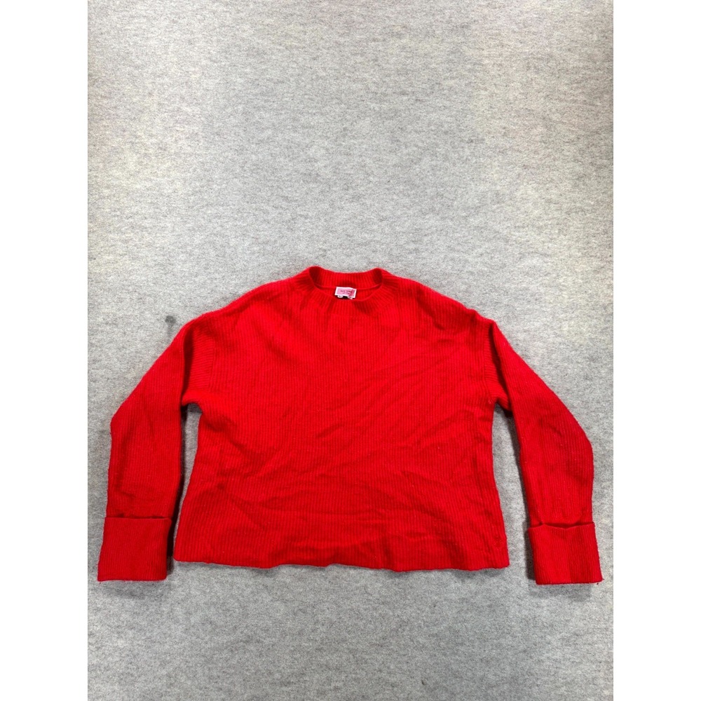Kate Spade New York Red Ribbed Knit Sweater Women XS Pullover K7415
